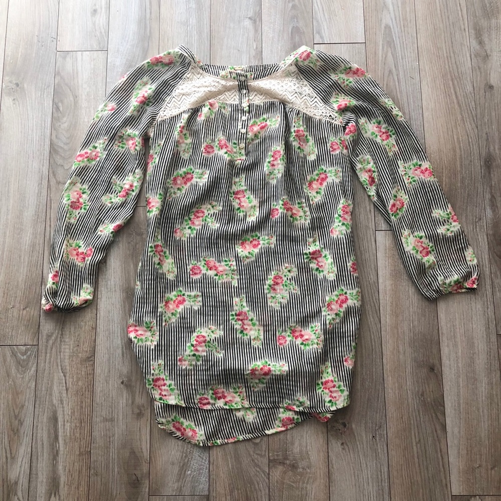 Free People floral/striped tunic - Size Small